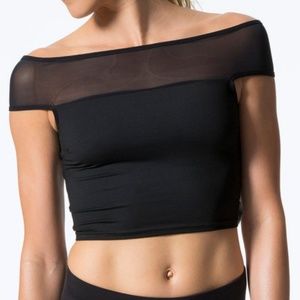 MICHI BLACK LIGHTING CROP TOP SIZE L
